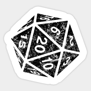 RPG Dice d20 | Distressed Black Sticker